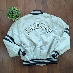LOS ANGELES RAIDERS VINTAGE SATIN BOMBER JACKET